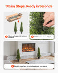 Artificial Topiary Cedar Trees 2 Set 914mm Faux Pine Shrubs Fake Silk