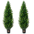 2x 4ft Artificial Cedar Topiary Trees UV Resistant Indoor Outdoor Decor