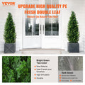 2x 4ft Artificial Cedar Topiary Trees UV Resistant Indoor Outdoor Decor