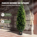 2x 4ft Artificial Cedar Topiary Trees UV Resistant Indoor Outdoor Decor