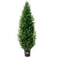2x 4ft Artificial Cedar Topiary Trees UV Resistant Indoor Outdoor Decor