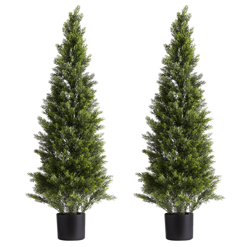 Artificial Topiary Cedar Trees 2 Set 1219mm Faux Pine Silk Plants