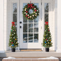 Artificial Topiary Cedar Trees 2 Set 1219mm Faux Pine Silk Plants