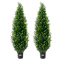 Artificial Cedar Topiary Tree 5ft UV Resistant Indoor Outdoor 2 Pack