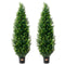 Artificial Cedar Topiary Tree 5ft UV Resistant Indoor Outdoor 2 Pack