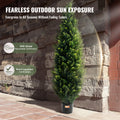 Artificial Cedar Topiary Tree 5ft UV Resistant Indoor Outdoor 2 Pack
