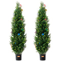 Artificial Cedar Topiary Tree 5ft UV Resistant Indoor Outdoor 2 Pack