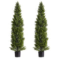 Artificial Topiary Cedar Trees 2 Set 1524mm Faux Pine Shrubs Plants