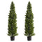 Artificial Topiary Cedar Trees 2 Set 1524mm Faux Pine Shrubs Plants