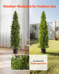 Artificial Topiary Cedar Trees 2 Set 1524mm Faux Pine Shrubs Plants