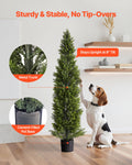 Artificial Topiary Cedar Trees 2 Set 1524mm Faux Pine Shrubs Plants
