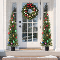 Artificial Topiary Cedar Trees 2 Set 1524mm Faux Pine Shrubs Plants