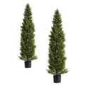 Artificial Topiary Cedar Trees 2 Set 1524mm Faux Pine Shrubs Plants