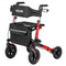 Rollator Walker 3-Fold Aluminium Seat Mobility Aid 136kg Cup Holder