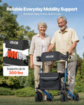 Rollator Walker with Seat Lightweight Aluminum 136kg Capacity