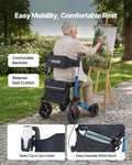 Rollator Walker with Seat Lightweight Aluminum 136kg Capacity