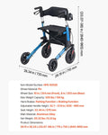 Rollator Walker with Seat Lightweight Aluminum 136kg Capacity
