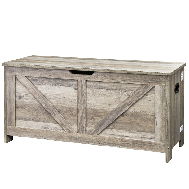 Kids Wooden Toy Storage Bench Grey 39x16x19in