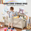 Kids Wooden Toy Storage Bench Grey 39x16x19in