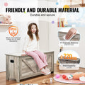Kids Wooden Toy Storage Bench Grey 39x16x19in