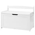Wooden Toy Storage Bench Box Chest White 32.68x17.91x24.02in