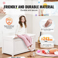 Wooden Toy Storage Bench Box Chest White 32.68x17.91x24.02in