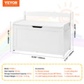 Wooden Toy Storage Bench Box Chest White 32.68x17.91x24.02in