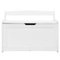 Wooden Toy Storage Bench Box Chest White 32.68x17.91x24.02in