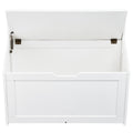 Wooden Toy Storage Bench Box Chest White 32.68x17.91x24.02in