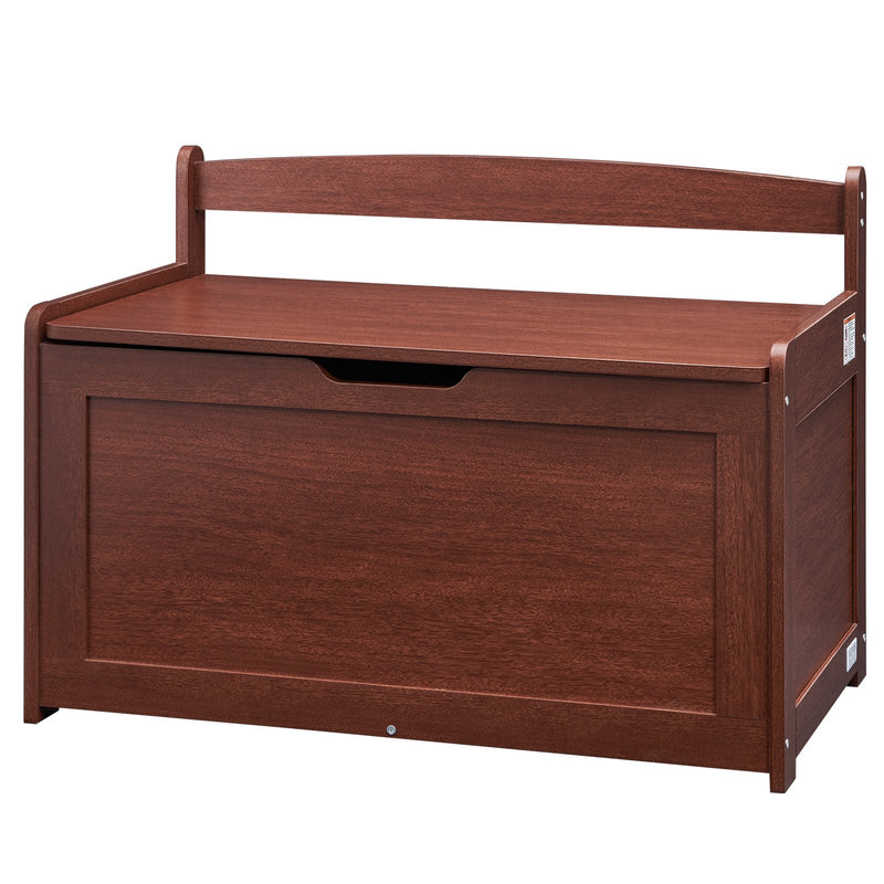 Wooden Toy Storage Bench Box Chest Kids 32.68x17.91x24.02in Cherry