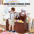 Wooden Toy Storage Bench Box Chest Kids 32.68x17.91x24.02in Cherry