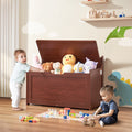 Wooden Toy Storage Bench Box Chest Kids 32.68x17.91x24.02in Cherry