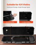 4/4 Full Size Violin Case Hygrometer Lightweight Travel Bag Black