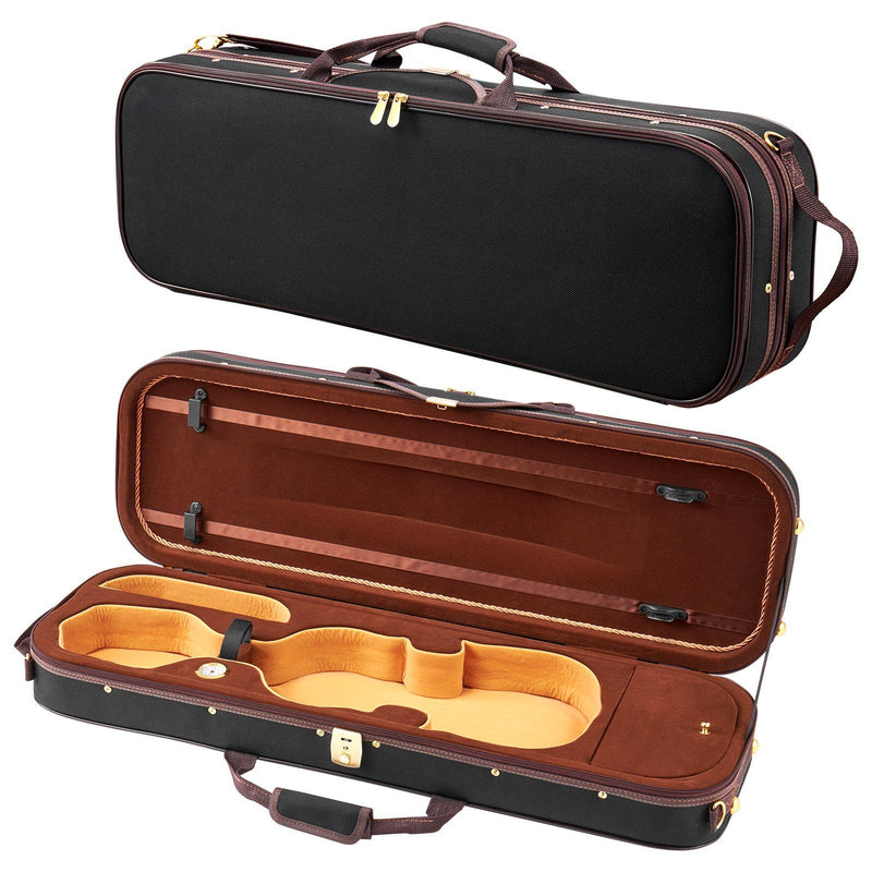 4/4 Full Size Violin Case Hygrometer Lightweight Travel Bag Black