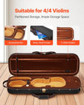 4/4 Full Size Violin Case Hygrometer Lightweight Travel Bag Black