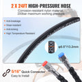 Hydraulic Outboard Steering Kit, 90HP, Marine Boat Hydraulic Steering System, with Helm Pump Two-Way Lock Cylinder and 24 Feet Hydraulic Steering Hose, for Single Station Single-Engine Boats