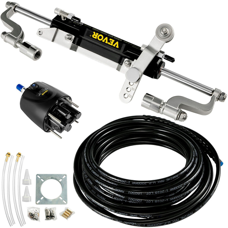 Hydraulic Steering Kit 300HP Outboard Boat Marine Helm Pump Cylinder