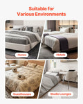 Artiss Queen Box Spring Bed Frame Metal 102mm Washable Fabric