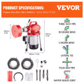 Drain Cleaner Machine 120FT 5/8In 370W Sectional Snake
