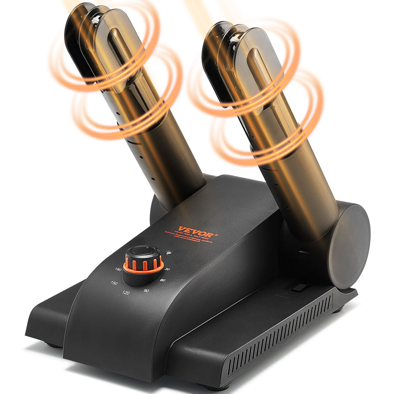 Foldable 2-Tube Shoe Dryer Boot Blower Heat Black Orange
