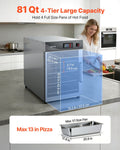 4-Tier Electric Food Warmer Cabinet Stainless Steel Commercial