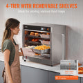 4-Tier Food Warmer Cabinet Stainless Steel Glass Door Pizza Chicken