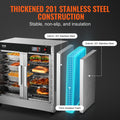 4-Tier Food Warmer Cabinet Stainless Steel Glass Door Pizza Chicken