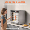 4-Tier Food Warmer Cabinet Stainless Steel Glass Door Pizza Chicken