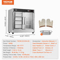 4-Tier Food Warmer Cabinet Stainless Steel Glass Door Pizza Chicken