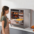 4-Tier Food Warmer Cabinet Stainless Steel Glass Door Pizza Chicken