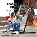 Portable Hammock Stand, 450lbs Capacity Steel Hammock Stand for 2 Person, Heavy Duty Adjustable Hooks Hammock Frame Fits 9.5-12.6 ft Hammocks, Space Saving with Carrying Bag for Outdoor or Indoor