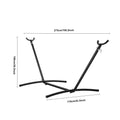 Portable Hammock Stand, 450lbs Capacity Steel Hammock Stand for 2 Person, Heavy Duty Adjustable Hooks Hammock Frame Fits 9.5-12.6 ft Hammocks, Space Saving with Carrying Bag for Outdoor or Indoor