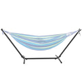 Portable Hammock Stand, 450lbs Capacity Steel Hammock Stand for 2 Person, Heavy Duty Adjustable Hooks Hammock Frame Fits 9.5-12.6 ft Hammocks, Space Saving with Carrying Bag for Outdoor or Indoor