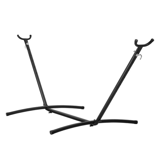 Portable Hammock Stand, 450lbs Capacity Steel Hammock Stand for 2 Person, Heavy Duty Adjustable Hooks Hammock Frame Fits 9.5-12.6 ft Hammocks, Space Saving with Carrying Bag for Outdoor or Indoor